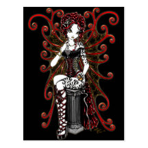 "Sasha" Gothic Couture Valentine Fairy Postcard