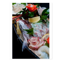 Sashimi in Japan, Japanese Cuisine Postcards