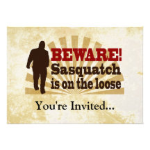 Sasquatch on the Loose Personalised Invitation