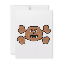 sasquatch Skull brown Crossbones Invitations