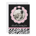 Sassy and Wild Zebra Birthday Party Invitation