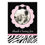 Sassy and Wild Zebra Birthday Party Invitation