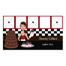Sassy Baker, Bakery Business Cards Brunette