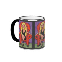 Sassy Blonde & Red Chair - mug