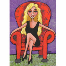 Sassy Blonde & Red Chair - Xmas ornament