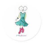 Sassy Girl Round Sticker