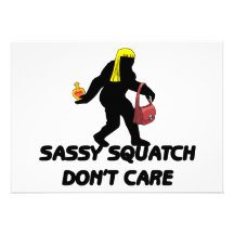 Sassy Squatch Don't Care Personalized Announcements