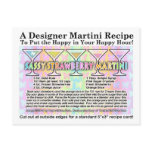 Sassy Strawberry Spring Martini Recipe Card postcards