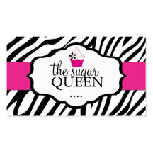 Sassy Zebra Cupcake Loyalty Cards Business Card Templates