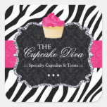 Sassy Zebra Cupcake - Packaging Stickers