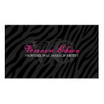 Sassy Zebra Print Makeup Artist Business Cards