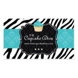 Sassy Zebra Stripe Cupcake Business Card