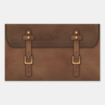 satchel Pony Express leather Rectangle Sticker