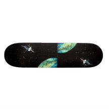 Satellite above Earth Skate Boards