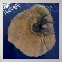 Satellite view of Mount Fogo Poster
