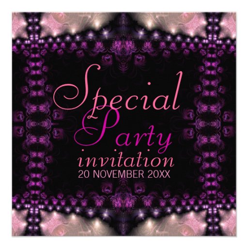 Satin Pink Diva Special Girls Party Invitations