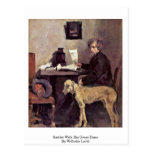 Sattler With His Great Dane By Wilhelm Leibl Post Card