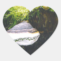 Saturn Mushrooms Heart Sticker
