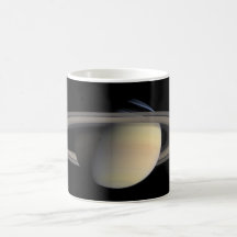 Saturn planet with rings around it coffee mugs