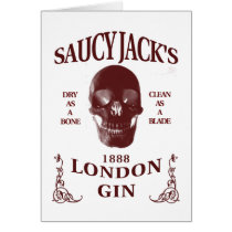 Saucy Jack's London Gin Greeting Cards