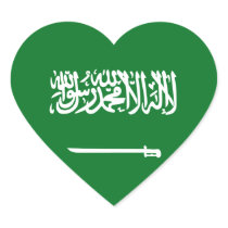 Saudi Arabia Flag Heart Sticker