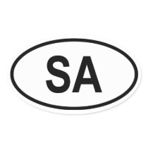 Saudi Arabia "SA" Oval Stickers