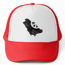 Saudi Arabia Trendy Peace Sign with Saudi map Mesh Hat