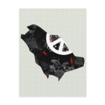 Saudi Arabia Trendy Peace Sign with Saudi map Post Card