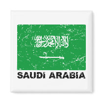Saudia Arabia Vintage Flag Fridge Magnets