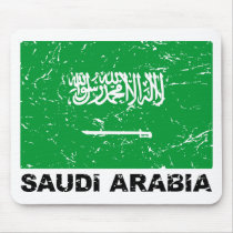 Saudia Arabia Vintage Flag Mousepad