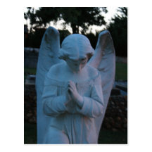 Savannah GA Angel statue in cemetary Postcard