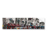 Savannah Georgia River Street art drawing bumper stickers