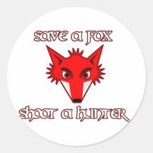 Save a fox - shoot a hunter sticker