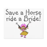 Save a Horse Ride a Bride postcards