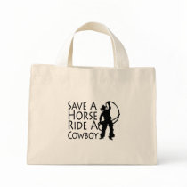 Save A Horse Ride A Cowboy 2 Canvas Bags