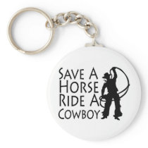 Save A Horse Ride A Cowboy 2 Keychain