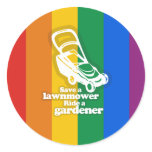 SAVE A LAWNMOWER. RIDE A GARDNER stickers