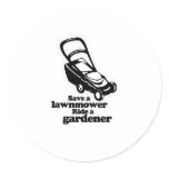 SAVE A LAWNMOWER. RIDE A GARDNER stickers