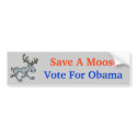 , Save A Moose, Vote For Obama bumper stickers
