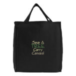 Save A Tree! embroidered bags