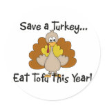 Save a Turkey...Eat Tofu this Year! Stickers