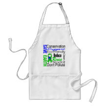 Save Earth Environment Awareness Collage Aprons