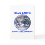Save Earth Stop Global Warming (Blue Marble Earth) cards