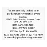 Save Earth Stop Global Warming (Blue Marble Earth) Personalised Invite
