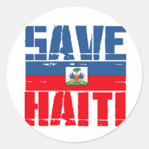 SAVE HAITI ROUND STICKER