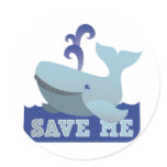 SAVE ME cute little whale stickers