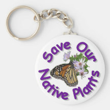 Save Native Plants Monarch Key-Chain Keychain