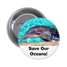 Save Our Oceans! Dolphin Photo Button
