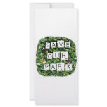Save Our Park! White block inverted text on flower rack cards
