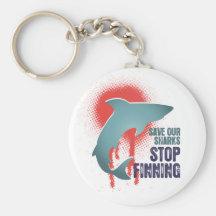 Save Our Sharks Stop Finning Keychain